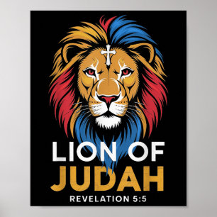 Poster Leão de Judá Deus Jesus Cruz Cristão Religioso 