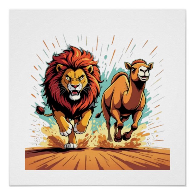 Póster Leão e Lhama Dash (Frente)