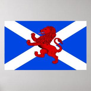 Póster Leão galopante/bandeira escocesa