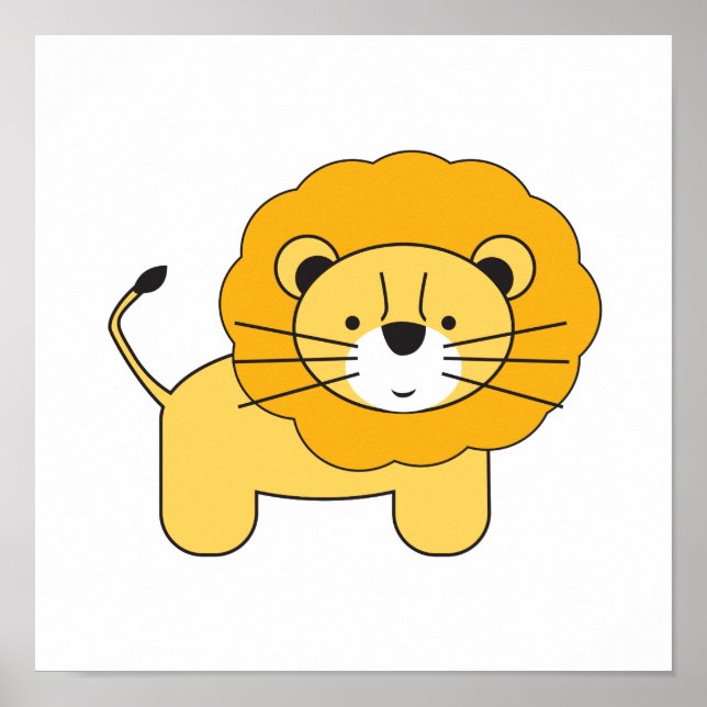 Poster Leão, ilustração de Lorena Depante (Frente)