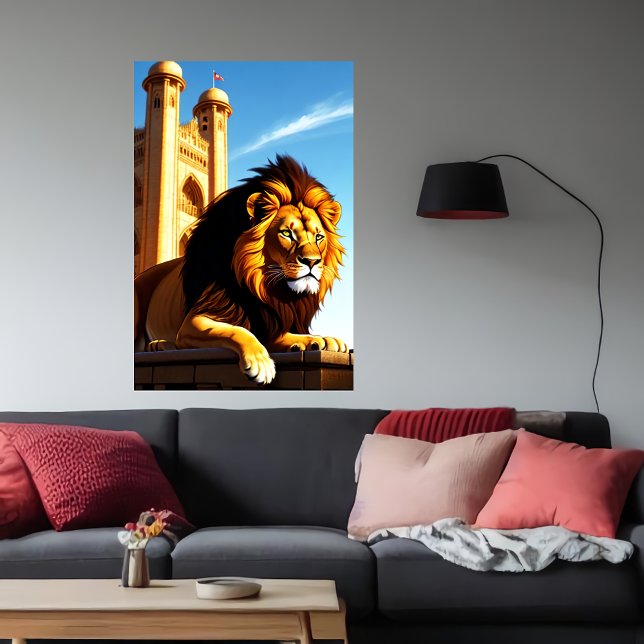 Poster Leão na cidade | Arte AI (Criador carregado)