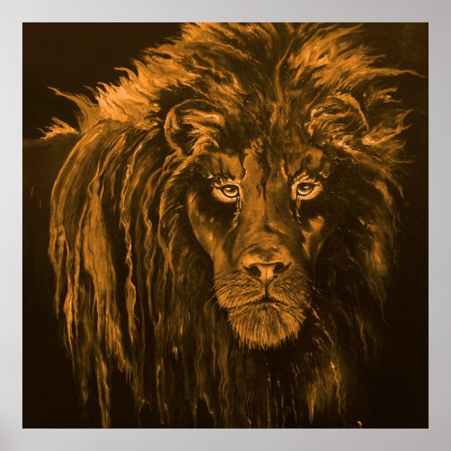 Póster Leão na Sépia (Frente)