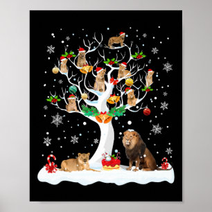 Poster Leão Natal Árvore Cachorro do Natal Macaco Homem M