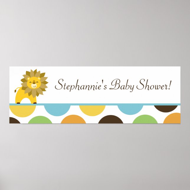 Póster Leão Rei Selvagem Personalizado de 22,5"x7,5" (Frente)