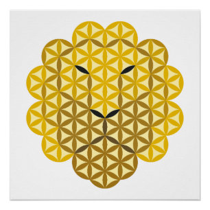 Póster Leão Sagrado - Leão da Vida Sólido SMLB.