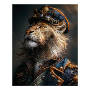 Póster Leão Steampunk