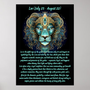 Poster Leão Zodíaco – Força Radiante e Majestade Solar