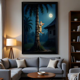 Poster Learning to Climb – Cute Cat Moment