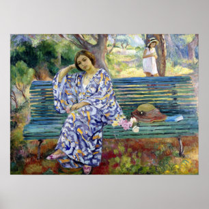 Poster Lebasque - Jovem Mulher Assentada Em Bench 1911