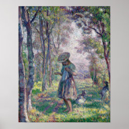 Poster Lebasque - Rapariga E Caprinos Na Floresta