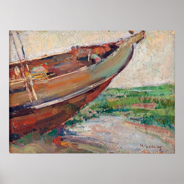 Poster Lebourg - Barco de Pesca na Costa (Frente)