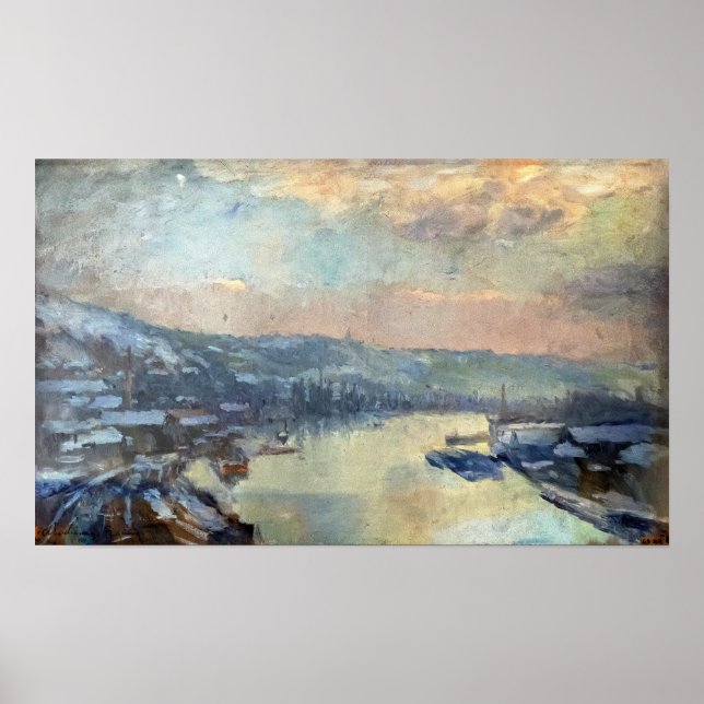 Poster Lebourg - O Sena em Rouen no Inverno (Frente)