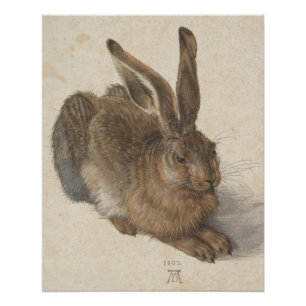 Póster Lêbre de estilo retrô de Albrecht Dürer - Acrílico