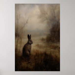 Poster Lebre Selvagem Coelho Marrom, Dark Cottagecore, Vi