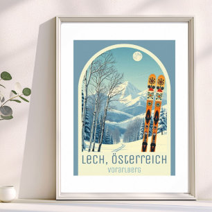 Poster Lech áustria ski resort Österreich Arlberg
