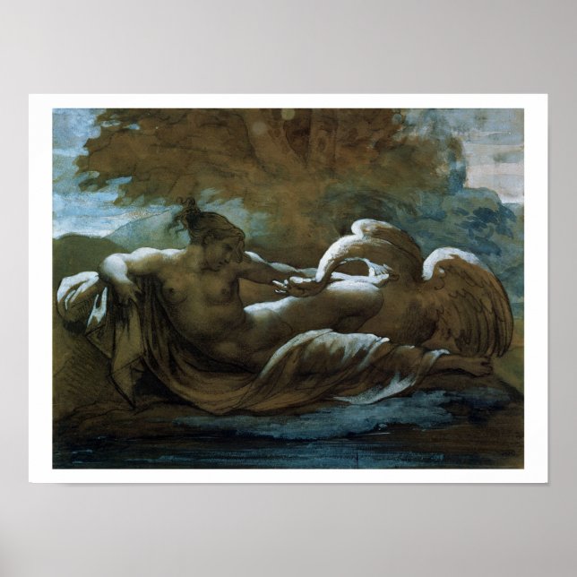 Póster Leda e Swan (giz preto e w/c) (Frente)
