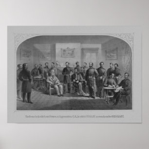 Poster Lee que rende-se em Appomattox -- Guerra civil