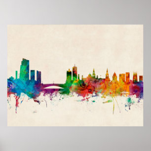 Póster Leeds England Skyline
