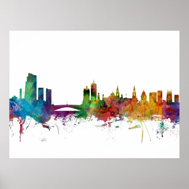 Poster Leeds England Skyline (Frente)