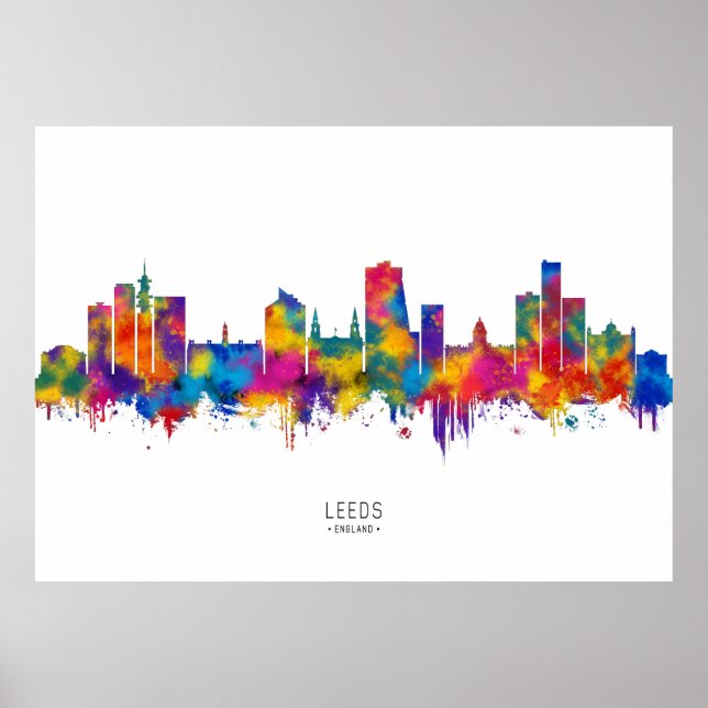 Poster Leeds England Skyline (Frente)