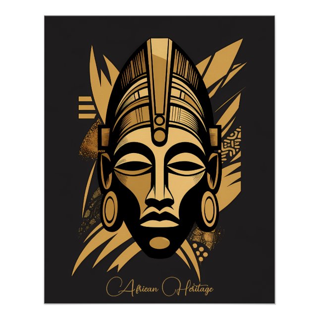 Póster Legacy & Pride African Mask Art - Black History  (Frente)