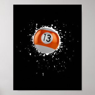 Poster Legal 13 bolas Treze Bilhares de Piscina - Splatte
