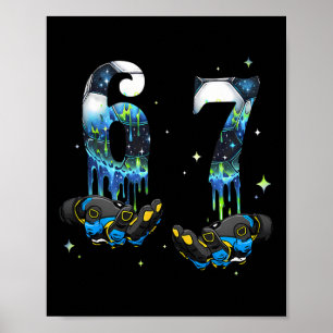 Poster Legal 67 Seis Sete Meme Futebol Pé Drip Meninos Cr