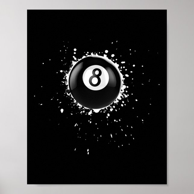 Poster Legal 8 bolas Oito Billiards Piscinas Splatter Ei (Frente)