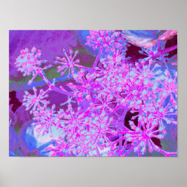 Poster Legal Abstrato na Natureza, em Rosa Quente e Roxo