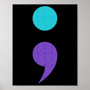 Poster Legal Arte Do Sinal De Semicolão Para A Prevenção 