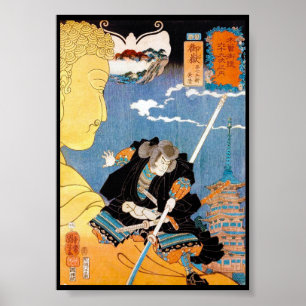 Poster Legal arte samurai, heroína lendária do Japão