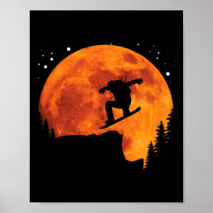 Poster Legal Cliff Do Snowboard Salta Para A Lua