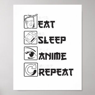 Poster Legal Coma Sono ANIME Repetir Ícone Engraçado Japo