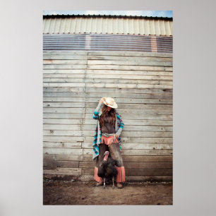 Poster Legal Cowgirl Ocidental Com Fotografia Turca
