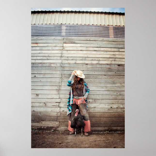 Poster Legal Cowgirl Ocidental Com Fotografia Turca (Frente)