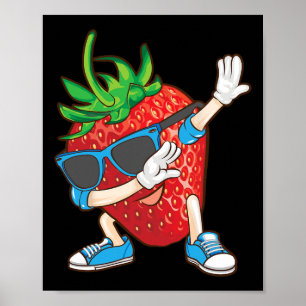 Poster Legal Dabbing Strawberry Engraçado Dancer Sweet Fr