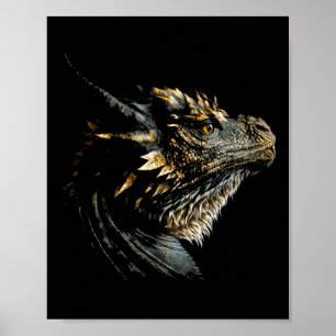 Poster Legal Dragão Cabeça Mítica Dragão Quebra de Rosto 
