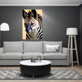 Poster Legal e adorável Híbrida Zebra Hyena | Arte AI