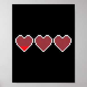 Poster Legal engraçadinho Jogo de Vídeo Corações Design -