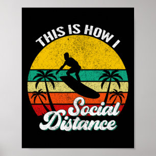 Poster Legal Engraçado Retro Pôr do Sol Vintage Surfe Sur