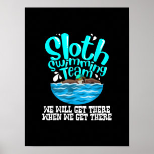 Poster Legal Equipe de Nadação de Lata Funny Animal Swi