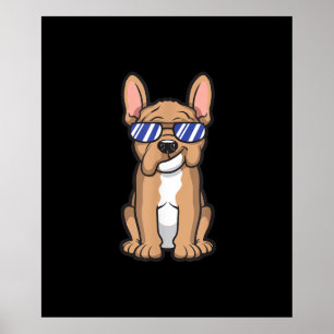 Poster legal francês Buldogue de óculos de sol bonitinh