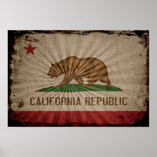 Poster Legal Grunge California Flag (Frente)