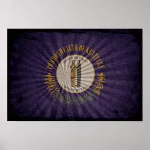 Poster Legal Grunge Kentucky Flag