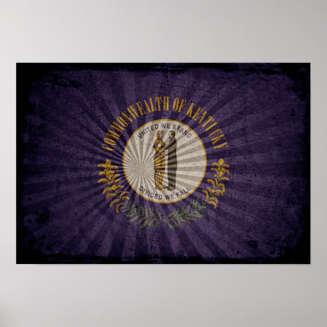 Poster Legal Grunge Kentucky Flag (Frente)
