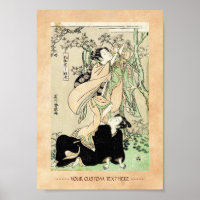 Legal japanês vintage ukiyo-e scroll dois geishas