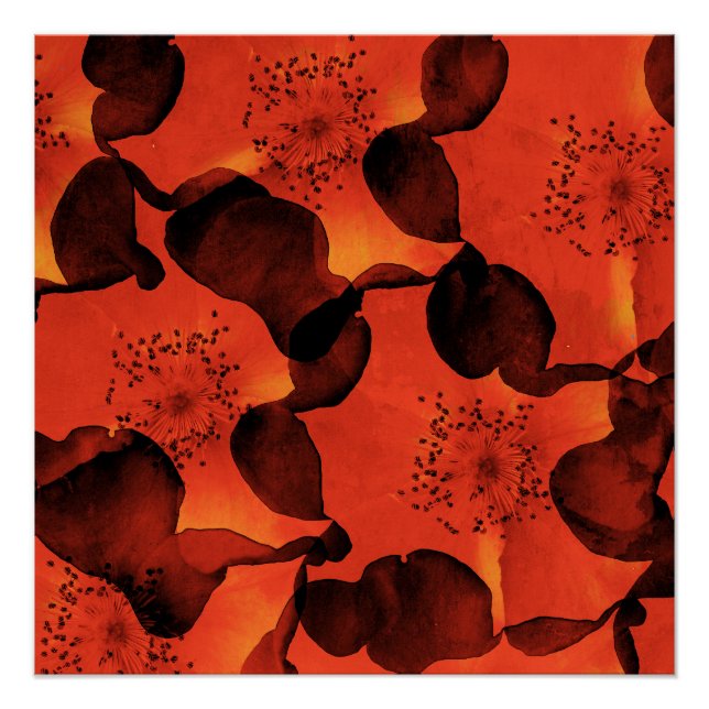 Póster Legal, moderna, única arte digital de padrão flora (Frente)