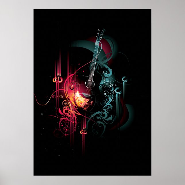 Poster Legal Música Gráfica com Violão (Frente)