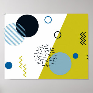 Poster Legal, na moda, moderno, geométrico azul verde de