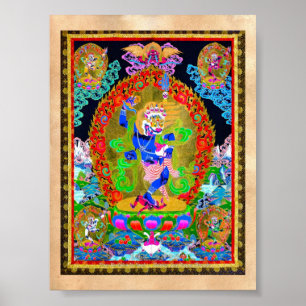 Póster Legal oriental tibetano thangka Simhavaktra Dakini